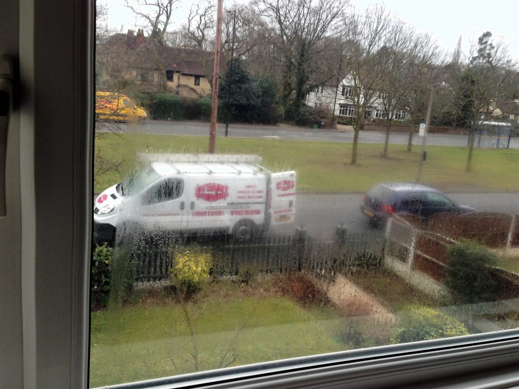 Condensation trapped inside a failed double glazed unit in Doncaster